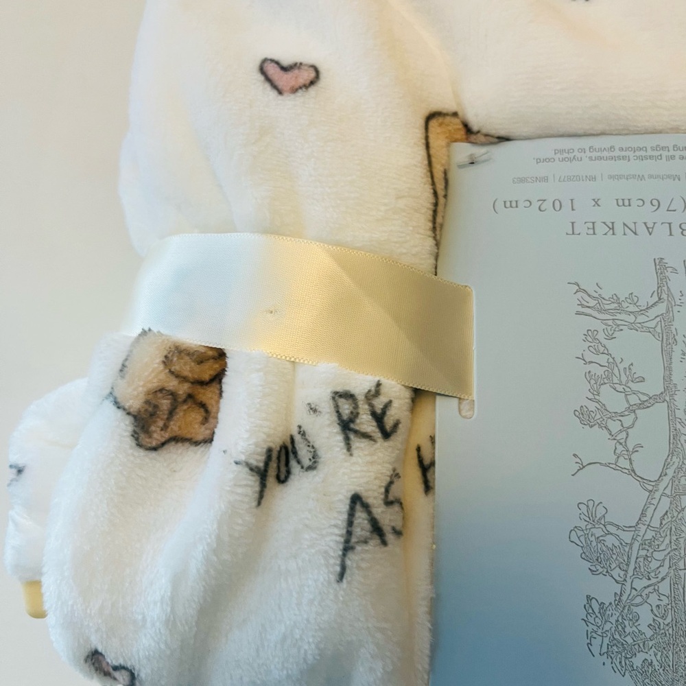 Winnie the Pooh Bear Collection Pooh Baby Blanket Love You're Sweet as Hunny - Picture 11 of 12